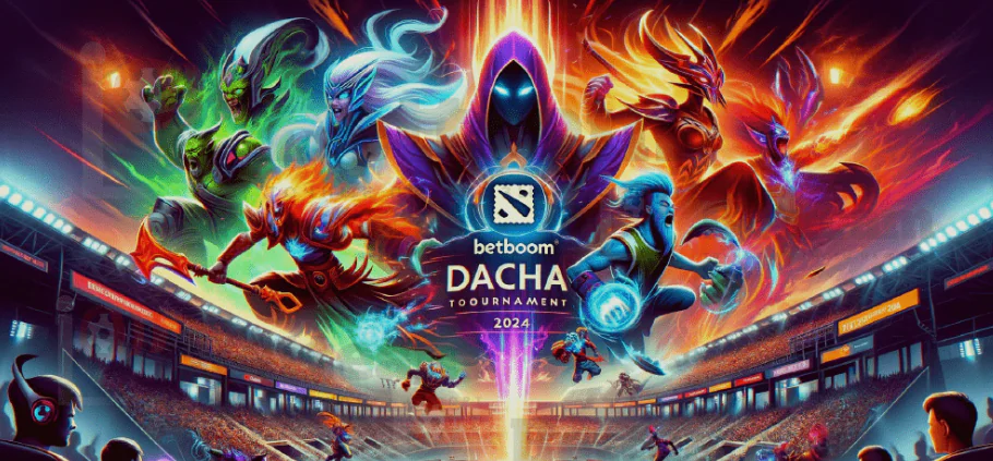 логотип BetBoom на фоне киберспортивной арены BETBOOM Dacha