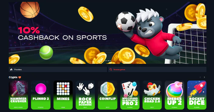 Bitz casino main page