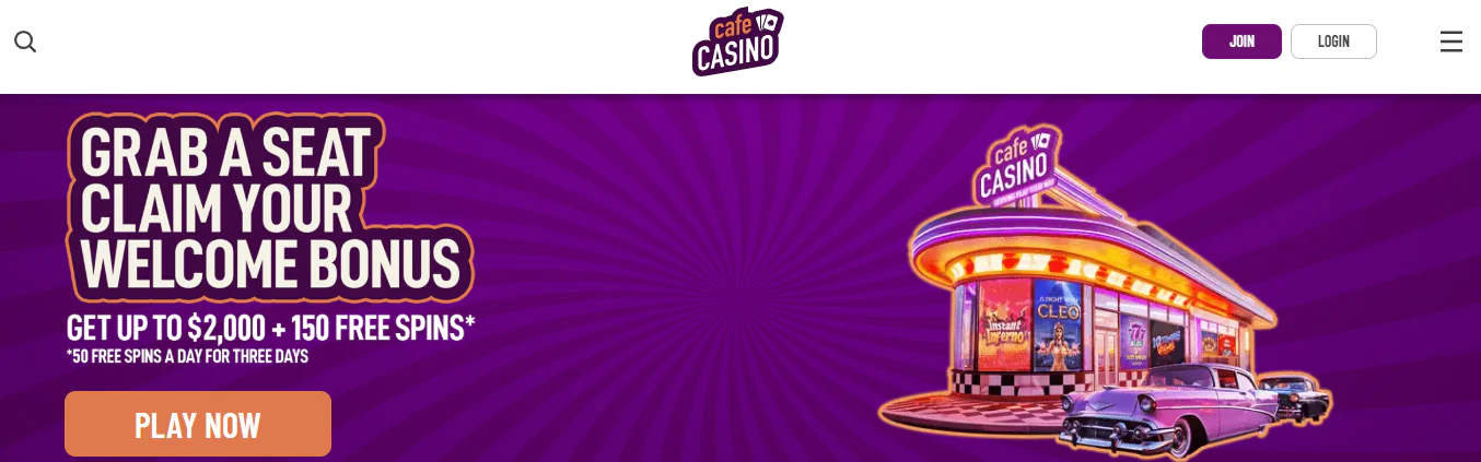 Cafe casino main page