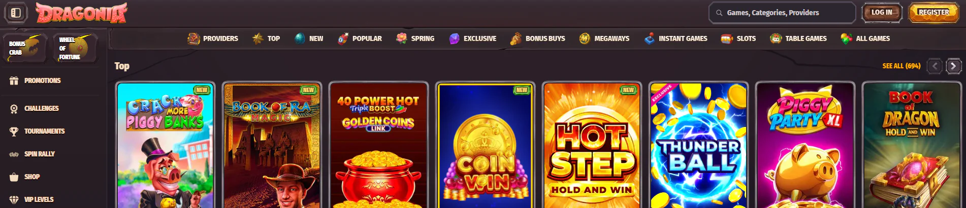 Dragonia main page