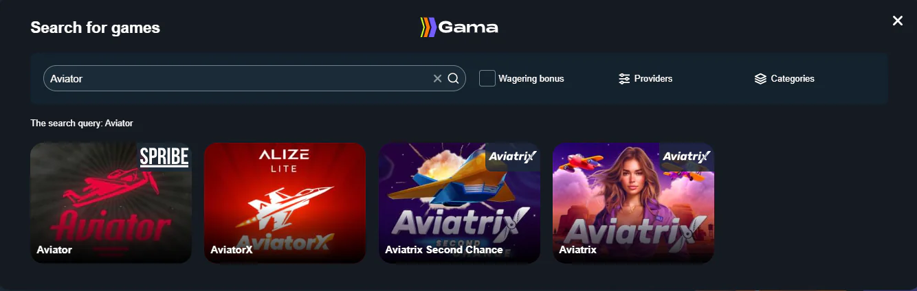 Gama casino Aviator games