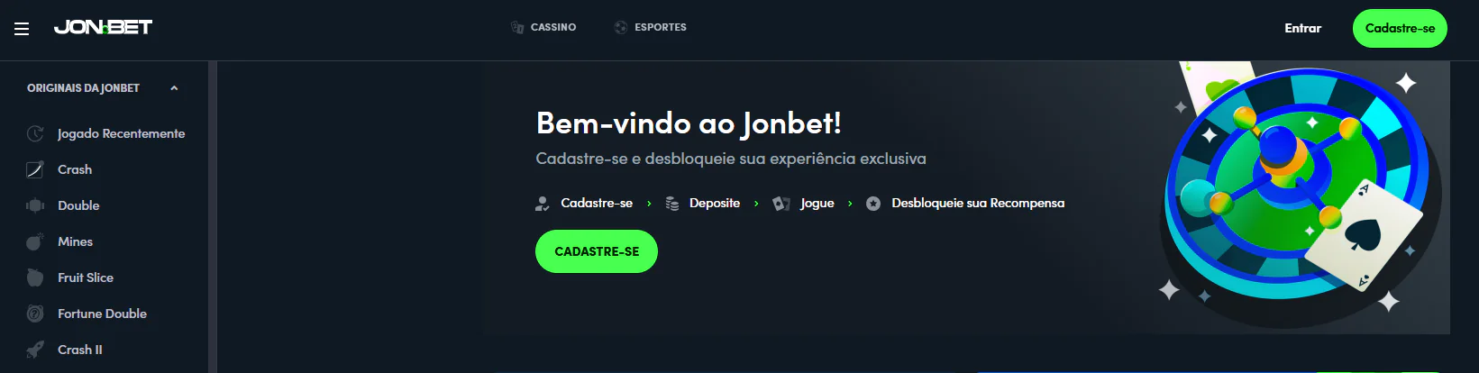 Jonbet main page