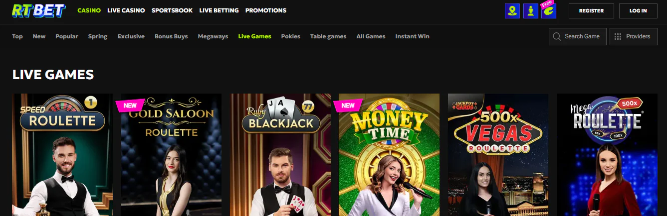 RTBet live games