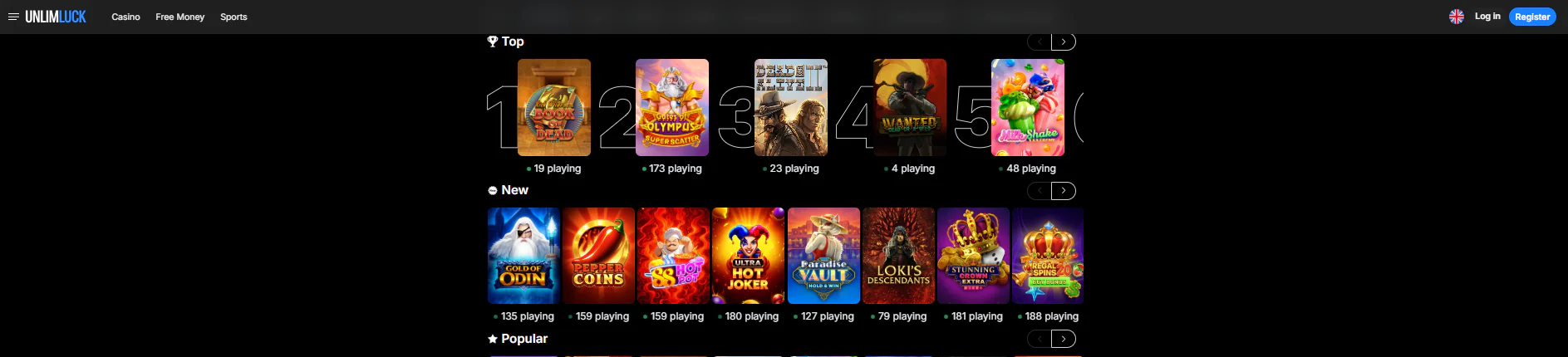 Unlimluck main page